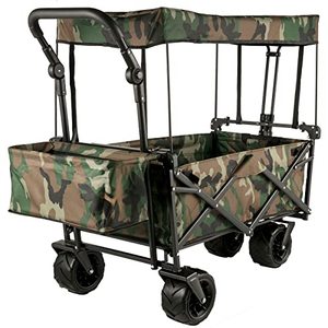lot 67194 image: Happbuy Collapsible Folding Wagon with Removable Canopy, Camouflage, Loose Hardware