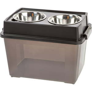 lot 67229 image: IRIS Large Elevated Feeder with Airtight Storage Black