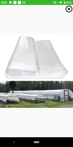 lot 67235 image: GRELWT Greenhouse Film 32 x 25 ft, 6 mil Thickness Covering Plastic, UV Resistant. Used