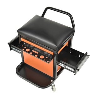 lot 67240 image: SEAT Creeper Seat Tool Box with Storage,Mechanics Roller Seat with drawers,Garage Rolling Toolbox Creeper with Wheels. Used