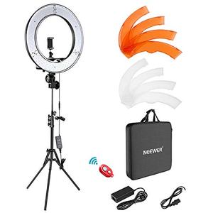 lot 67249 image: Neewer Ring Light Kit1848cm Outer 55W 5500K Dimmable LED Ring Light, Light Stand, Carrying Bag for Camera,Smartphone,YouTube,TikTok,Self-Portrait Shooting, Black. Used