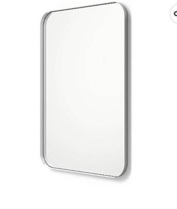 lot 67255 image: Better Bevel Silver Metal Framed Mirror  Rounded Rectangle Bathroom Wall Mirror