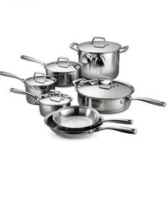 lot 67278 image: Tramontina Cookware Set Stainless Steel Tri-Ply Base, 80101203DS