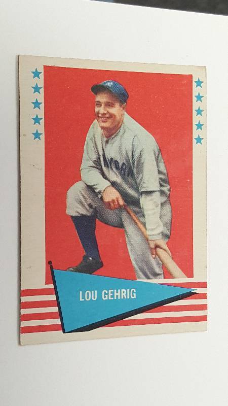 lot 2005 image: 1961 Fleer Lou Gehrig #31 Baseball Greats Card New York Yankees HOF