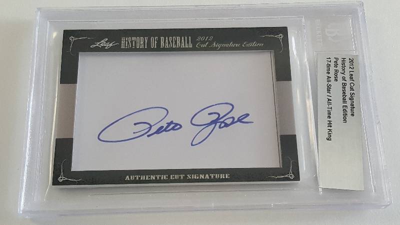 lot 2018 image: 2012 Leaf Pete Rose Autographed History of Baseball Card Authenticated by Beckett
