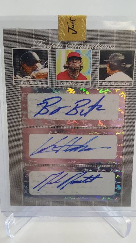 lot 2021 image: 2007 Minor League Triple Autographed Card Mike Moustakas Billy Butler & Luke Hochevar #d to 25