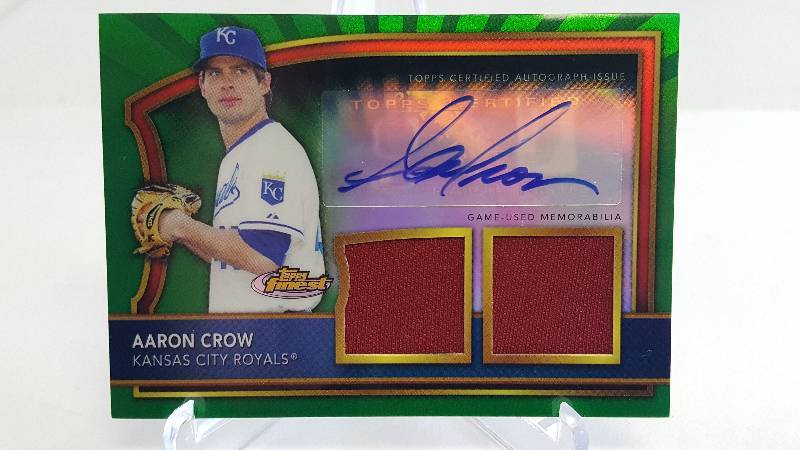 lot 2022 image: 2011 Topps Finest Aaron Crow Autographed Rookie Dual Jersey Card #d to 149