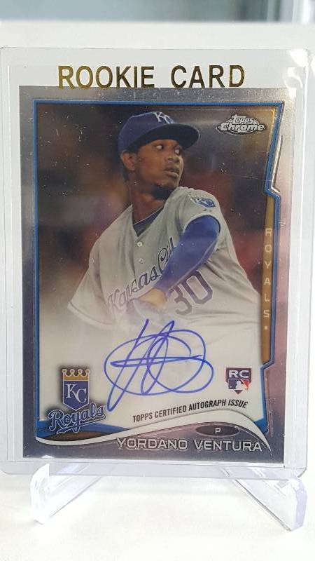 Kansas City Royals Yordano Ventura Signed Trading Cards