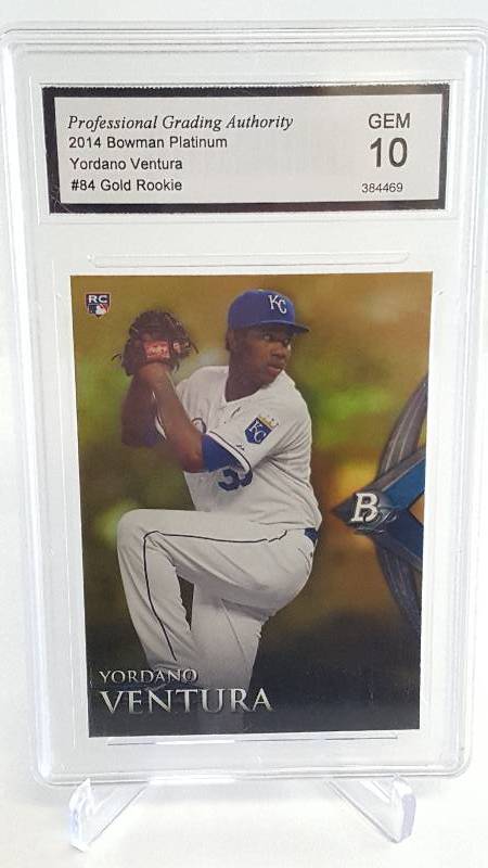 lot 2025 image: 2014 Bowman Platinum Yordano Ventura Rookie Card Graded PGA 10 Gem