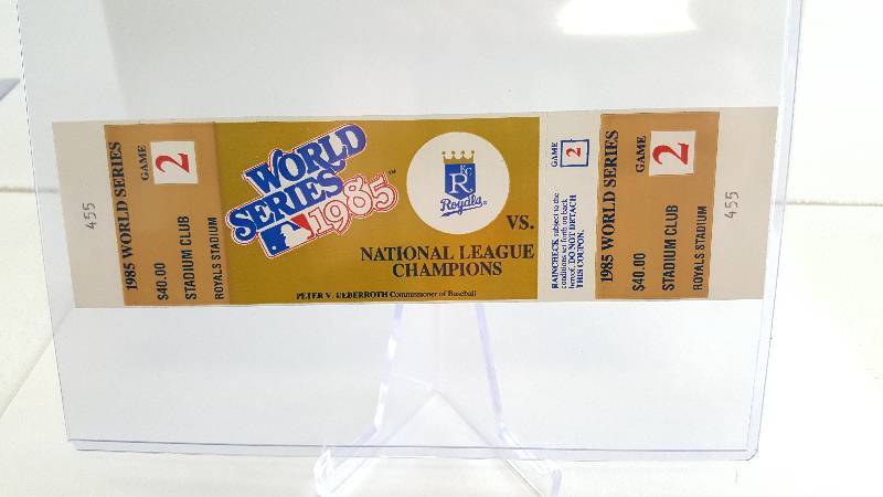 lot 2031 image: 1985 World Series Original Kansas City Royals Unused Ticket Game 2 Stadium Club