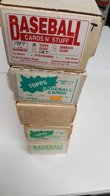 lot 2053 image: 5 Complete Sets of Topps Baseball Cards 1987-1991 Set Lot