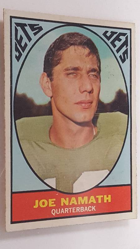 lot 2060 image: 1967 Topps Joe Namath #98 Original Football Card New York Jets HOF