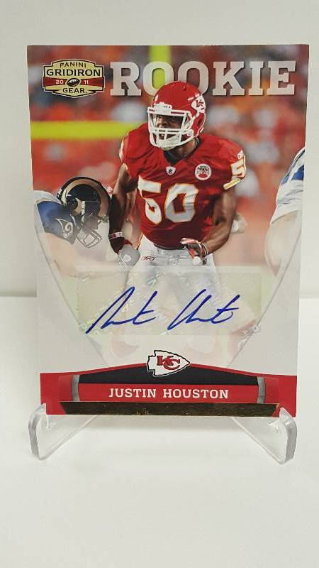 lot 2067 image: 2011 Panini Gridiron Jason Houston Autographed Rookie Card #d to 299 Chiefs