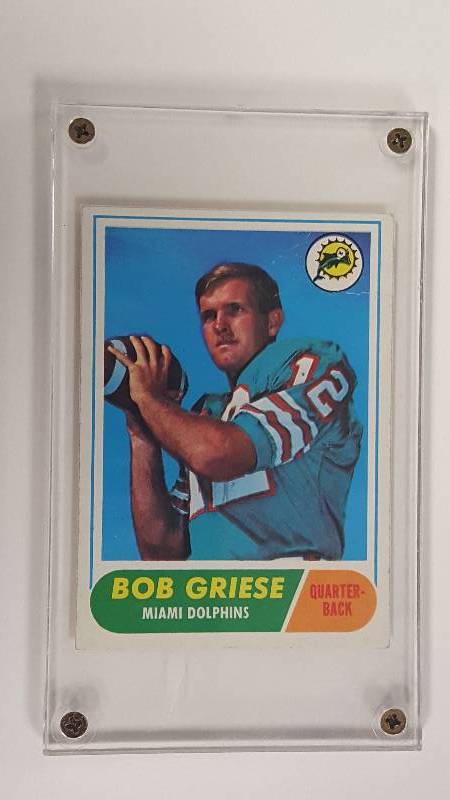 lot 2060A image: 1968 Topps Bob Griese #196 Football Rookie Card Miami Dolphins HOF