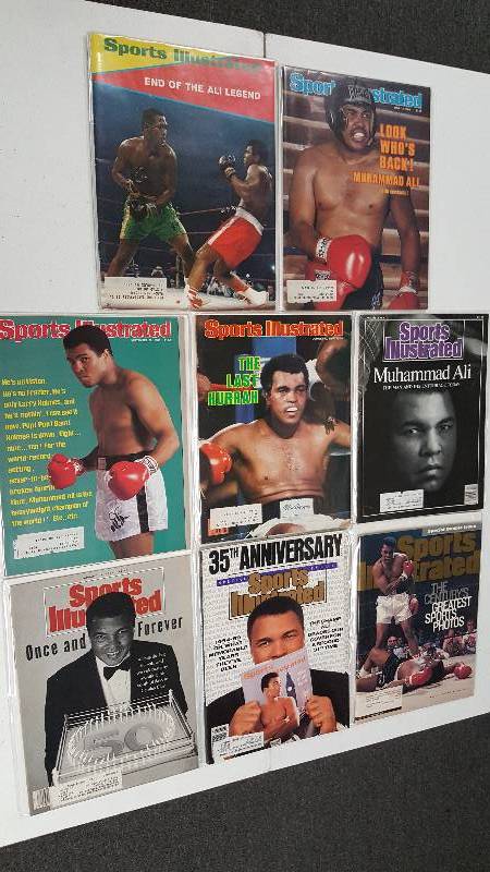 lot 2087 image: 8 Muhammad Ali Sports Illustrated Magazines Cover Issues Lot 1971-00 Century in Photos