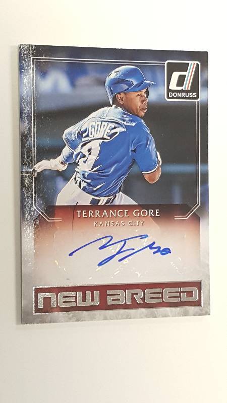 lot 2023B image: 2016 Donruss Terrance Gore Autographed Baseball Card Kansas City Royals