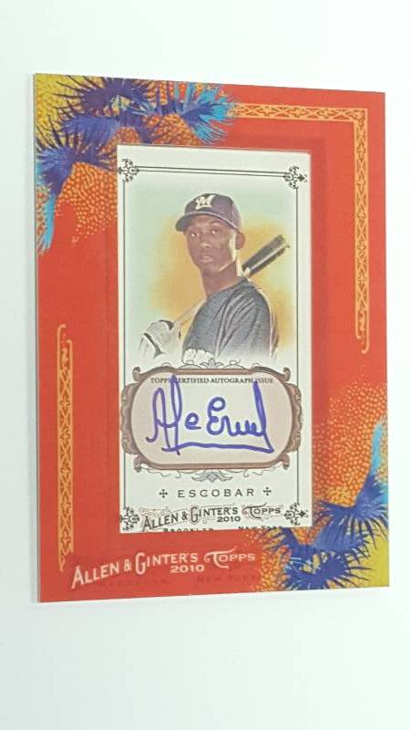 lot 2023C image: 2010 Topps Alcides Escobar Autographed Baseball Card Allen & Ginter Rookie