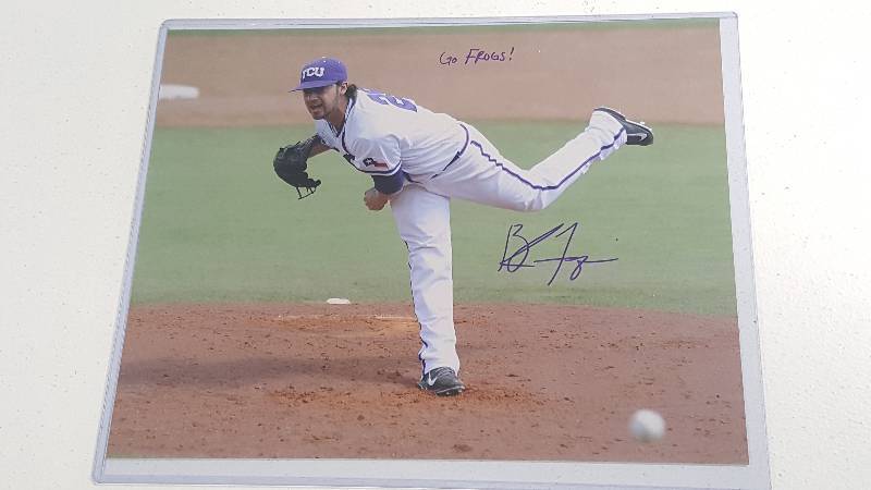 lot 2047A image: Brandon Finnegan Autographed 8x10 Go Frogs Inscription TCU
