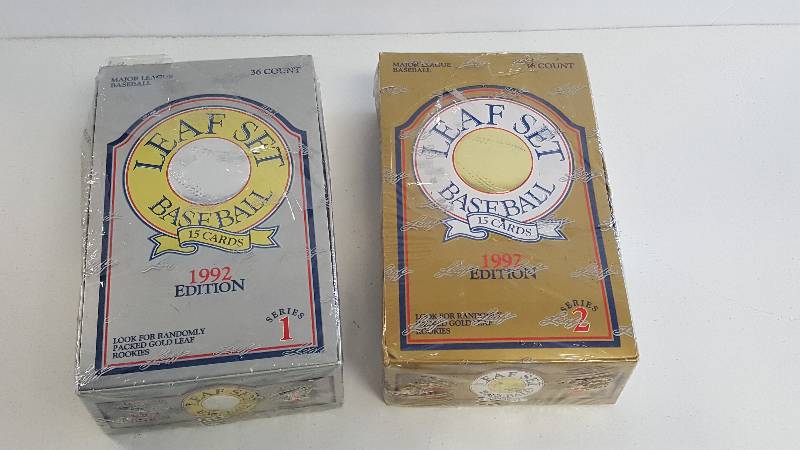 lot 2099 image: 1992 Leaf Baseball 2 Unopened Wax Boxes Series 1 & Series 2 Factory Sealed 72 Packs