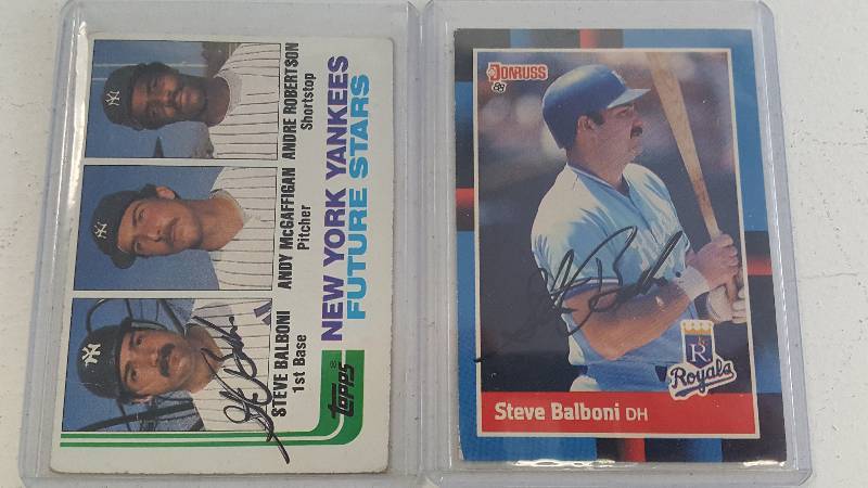 lot 2048A image: 1982 Topps Steve Balboni Autographed Rookie Baseball Card w Bonus