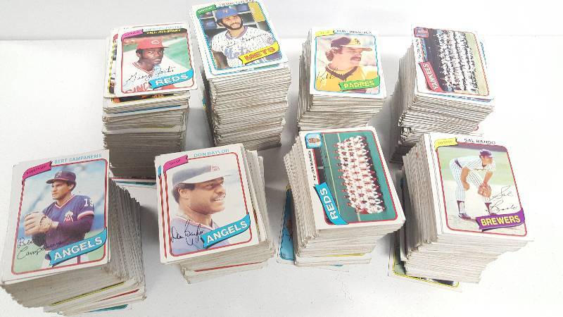 lot 2112 image: Huge 1980 Topps Baseball Card Lot Starter Set with Duplicates Over 1600 Cards Total