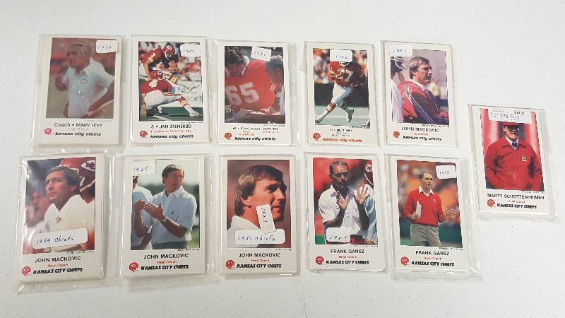lot 2072C image: Kansas City Chiefs KCPD Football Card Complete Team Sets 1979-1989 11 Total