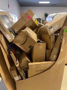 lot 48332 image: mixed AMZ returns, used, parts, damaged, kitchen items, baby items, electronics, toys and more