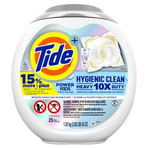 lot 1 image: Tide Hygienic Clean Unscented Heavy Duty Power PODS Laundry Detergent - 25ct42oz