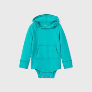lot 14 image: Toddler Girls Adaptive Hooded Adjustable Bodysuit - Cat & Jack Green 5T