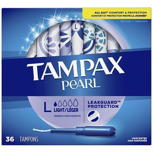 lot 30 image: TAMPAX PEARL LIGHT 36CT Box Is Torn