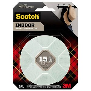 lot 36 image: Scotch Indoor Double-Sided Mounting Tape White 1 in x 125 in 1 Roll