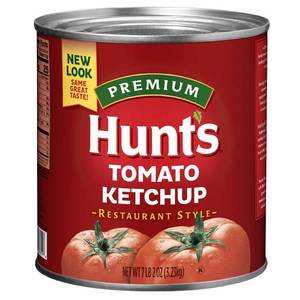 lot 40 image: Hunts Ketchup, #10 Can, 114 OZ - Can is Sealed but Has some dents