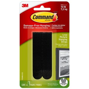 lot 58 image: Command Large Picture Hanging Strips Black Damage Free