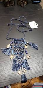 lot 81 image: Super Cute Blue Colored String and Bead and Seashell Necklace