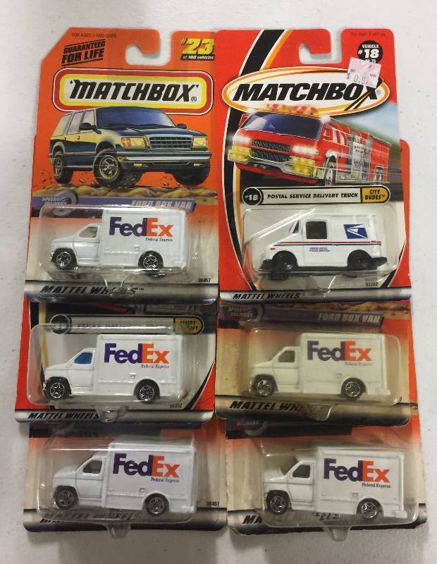 Five Matchbox FedEx Vehicles New In Package With One USPS Truck | Huge ...