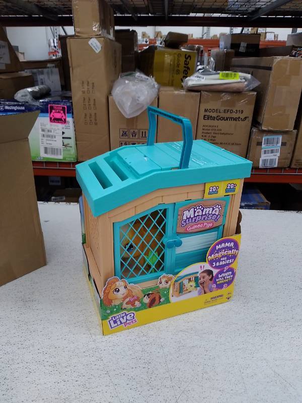 Little Live Pets - Mama Surprise  Soft, Interactive Guinea Pig and her  Hutch, and her 3 Babies. 20+ Sounds & Reactions. for Kids Ages 4+,  Multicolor, 7.8 x 11.93 x 11.38 inches 