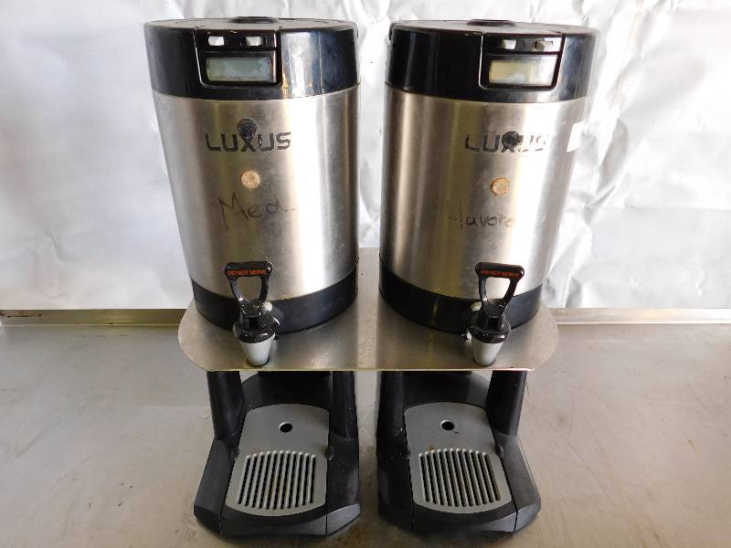 lot 621 image: Fetco Double Coffee Dispensing Pots