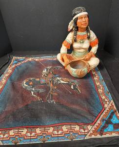 lot 124 image: Kendrick Indian Sculpture and Trail of Tears Bandana