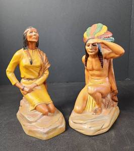 lot 126 image: Hand Painted Indian Pair