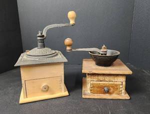 lot 132 image: (2) Vintage Coffee Grinders