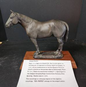 lot 151 image: Wimpy Sculpture by George Phippen, Wimpy was the Prize Quarter Horse at the King Ranch in Texas (very heavy) 10 tall