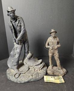 lot 162 image: Michael Garman Sculpture (see pics for damage) 16 and Will Rogers Wax Sculpture 11