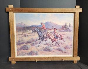lot 14 image: Framed Red Ryder and Little Beaver, 34x30, Signed by Fred Harman (signature is faded)