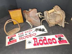 lot 343 image: Small Antique Tapaderos and Decor