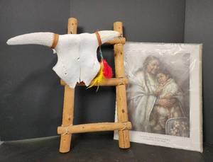 lot 245 image: Cow Skull, Ladder, and Leaning Tree Poster 16x20