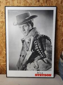 lot 39 image: Stetson Advertising Poster Featuring Steve McQueen 28x40