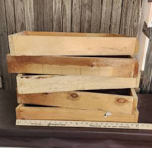 lot 59 image: (5) Wooden Boxes 24x14x3.5