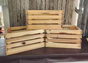 lot 60 image: (3) Wooden Crates 18x12x9.5