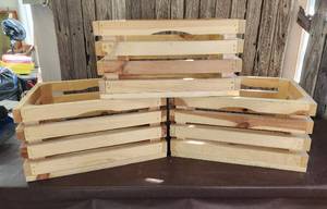 lot 61 image: (3) Wooden Crates 18x12x9.5