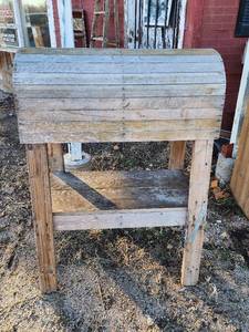 lot 387 image: Large Saddle Rack with Bridle Hooks (see pics for repairs to (1) leg)